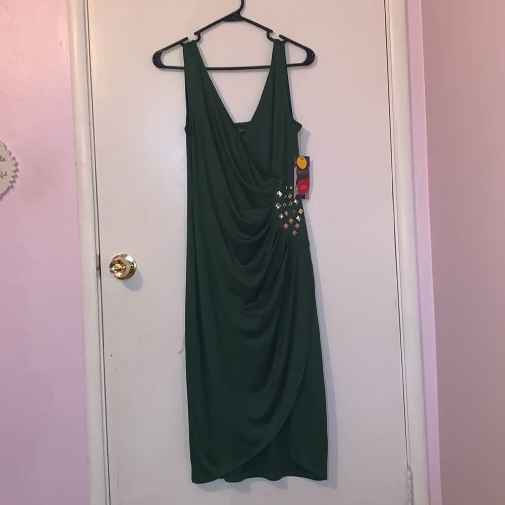 Silky dark green formal dress